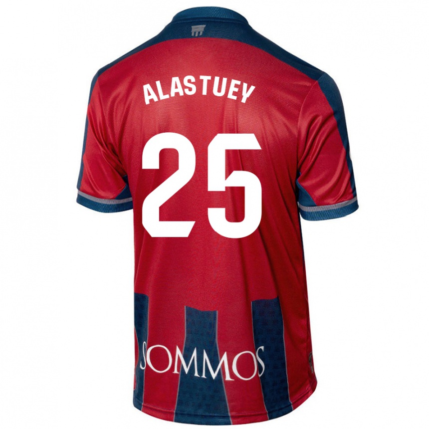 Niño Fútbol Camiseta Martina Alastuey #25 Rojo Azul 1ª Equipación 2024/25