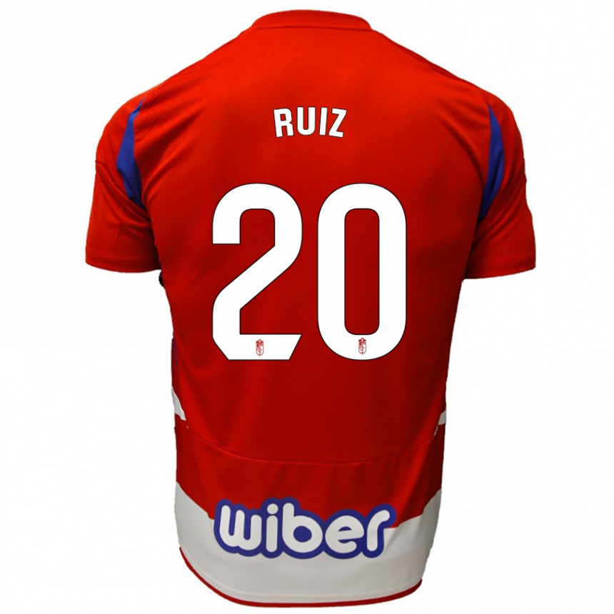 Niño Fútbol Camiseta Sergio Ruiz #20 Rojo Blanco Azul 1ª Equipación 2024/25