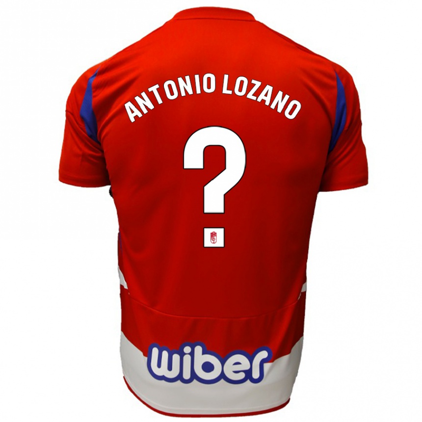 Niño Fútbol Camiseta José Antonio Lozano #0 Rojo Blanco Azul 1ª Equipación 2024/25