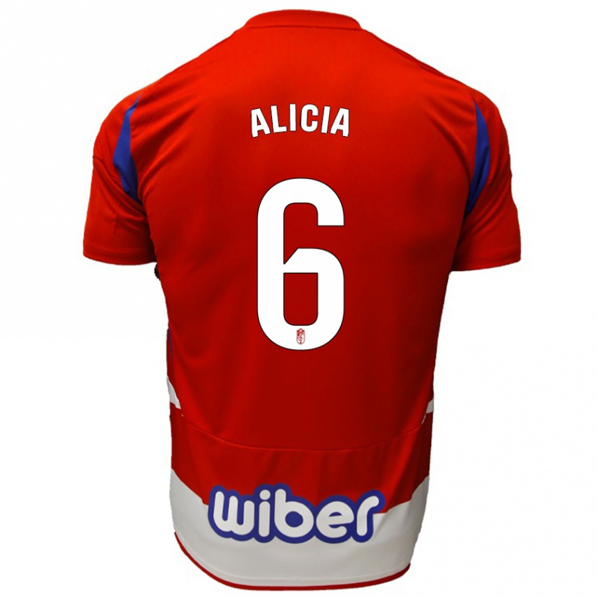 Niño Fútbol Camiseta Alicia #6 Rojo Blanco Azul 1ª Equipación 2024/25