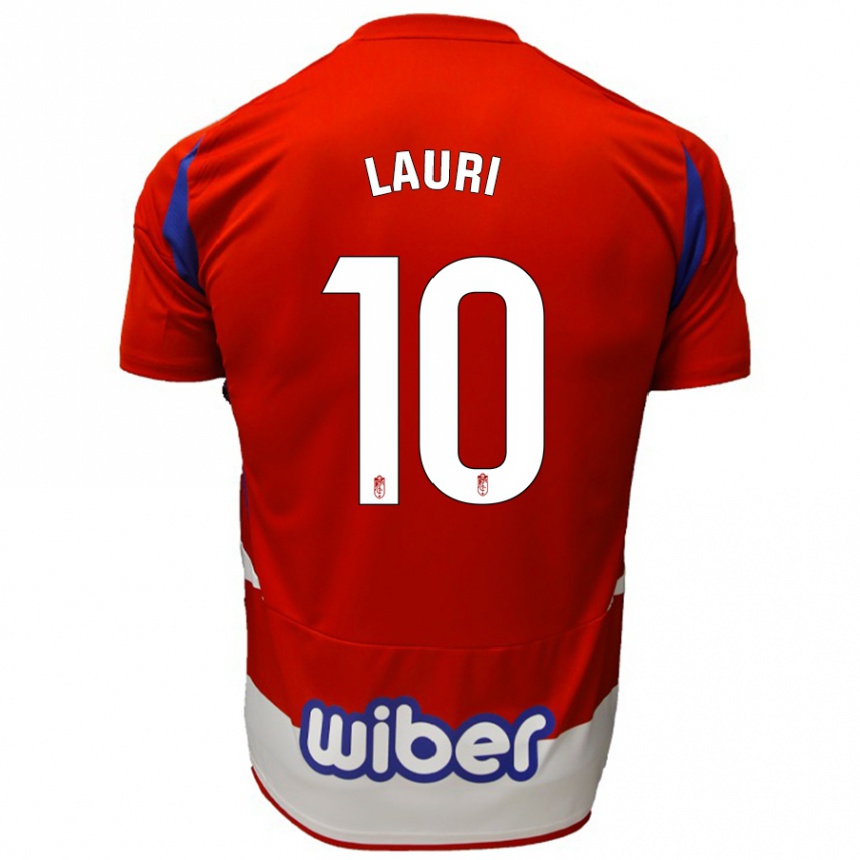 Niño Fútbol Camiseta Lauri #10 Rojo Blanco Azul 1ª Equipación 2024/25