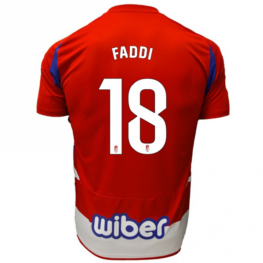 Niño Fútbol Camiseta Inés Faddi #18 Rojo Blanco Azul 1ª Equipación 2024/25