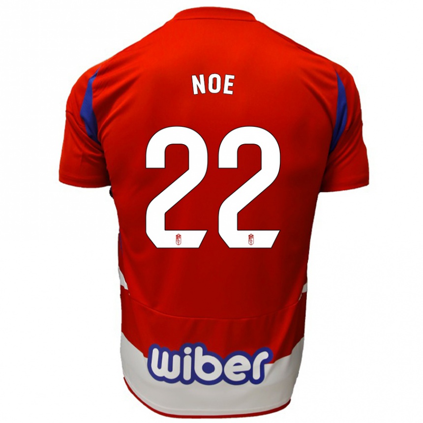 Niño Fútbol Camiseta Noe #22 Rojo Blanco Azul 1ª Equipación 2024/25