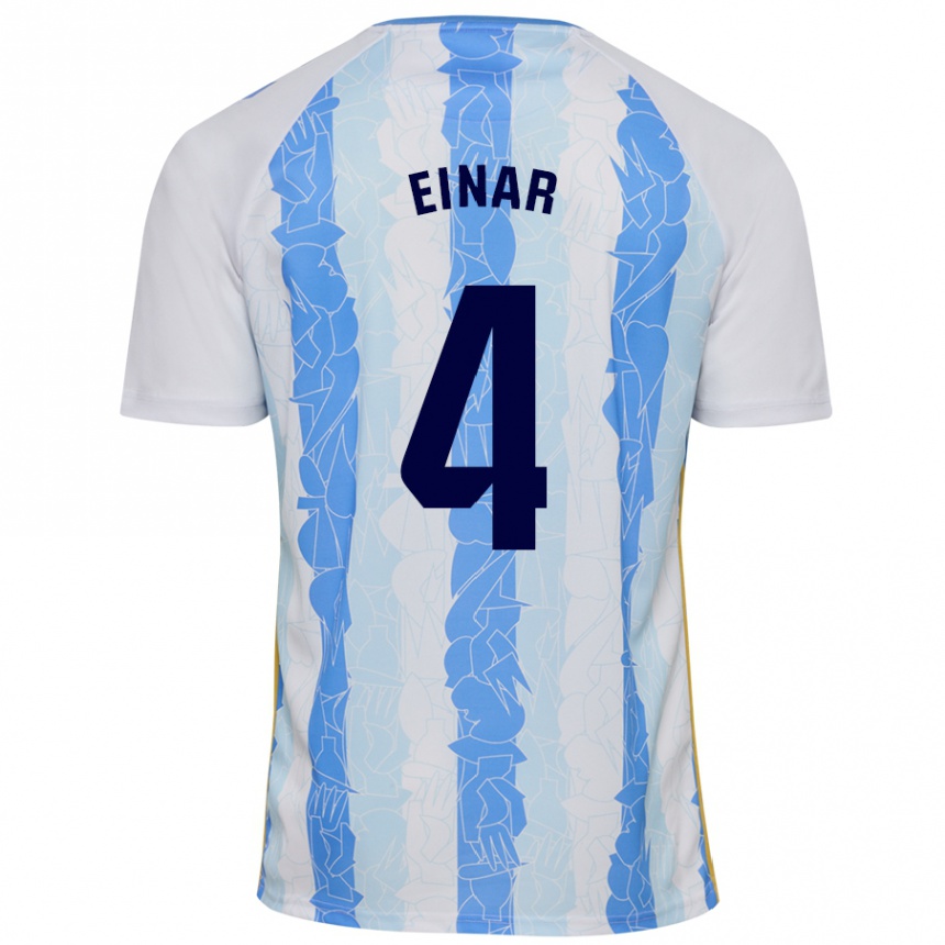 Niño Fútbol Camiseta Einar Galilea #4 Blanco Azul 1ª Equipación 2024/25