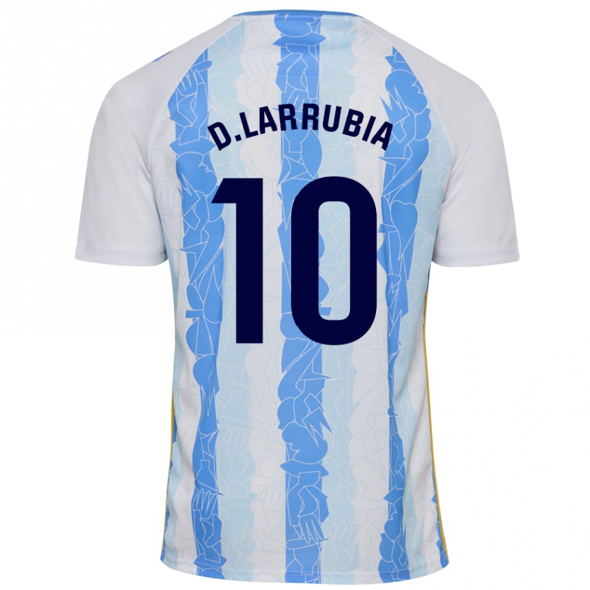 Niño Fútbol Camiseta David Larrubia #10 Blanco Azul 1ª Equipación 2024/25