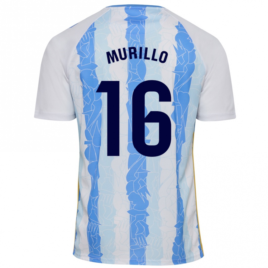 Niño Fútbol Camiseta Diego Murillo #16 Blanco Azul 1ª Equipación 2024/25