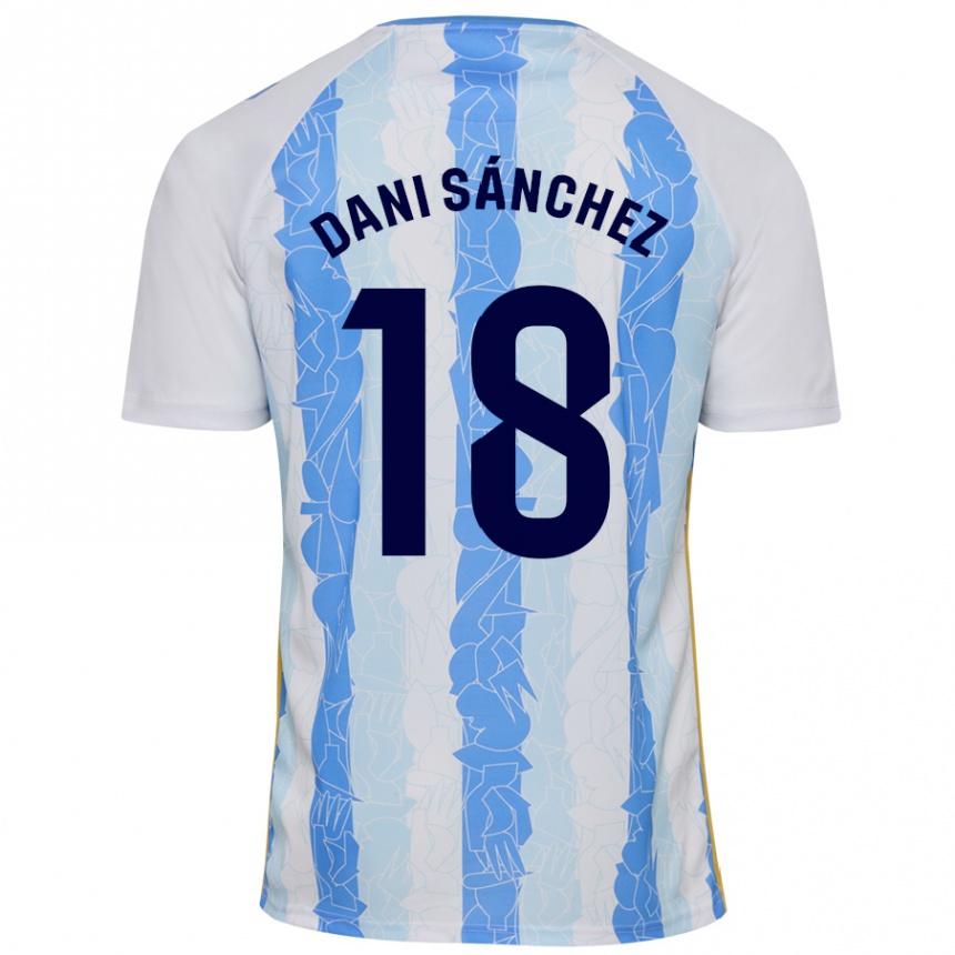 Niño Fútbol Camiseta Dani Sánchez #18 Blanco Azul 1ª Equipación 2024/25