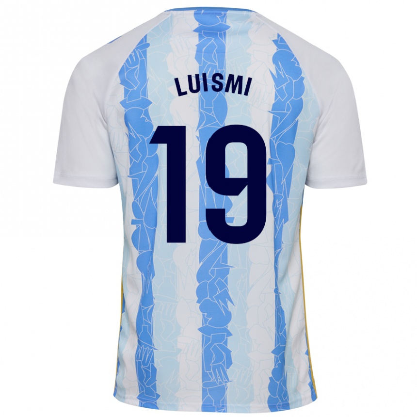 Niño Fútbol Camiseta Luismi Sánchez #19 Blanco Azul 1ª Equipación 2024/25