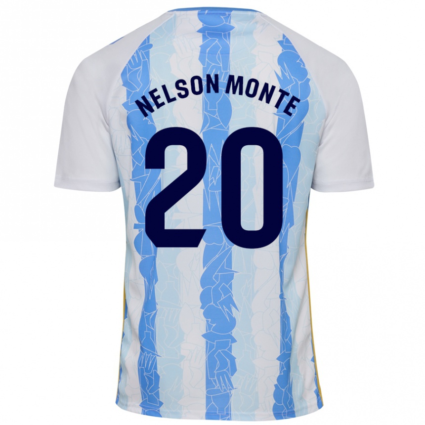 Niño Fútbol Camiseta Nélson Monte #20 Blanco Azul 1ª Equipación 2024/25