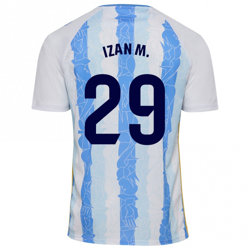 Niño Fútbol Camiseta Izan Merino #29 Blanco Azul 1ª Equipación 2024/25