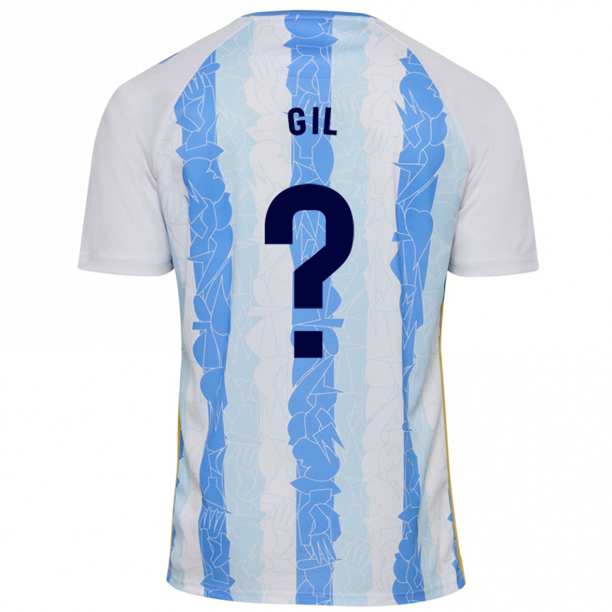 Niño Fútbol Camiseta José Gil #0 Blanco Azul 1ª Equipación 2024/25