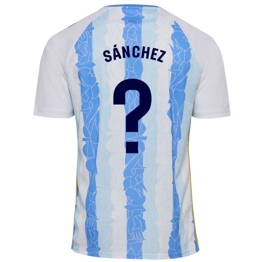 Niño Fútbol Camiseta Álvaro Sánchez #0 Blanco Azul 1ª Equipación 2024/25