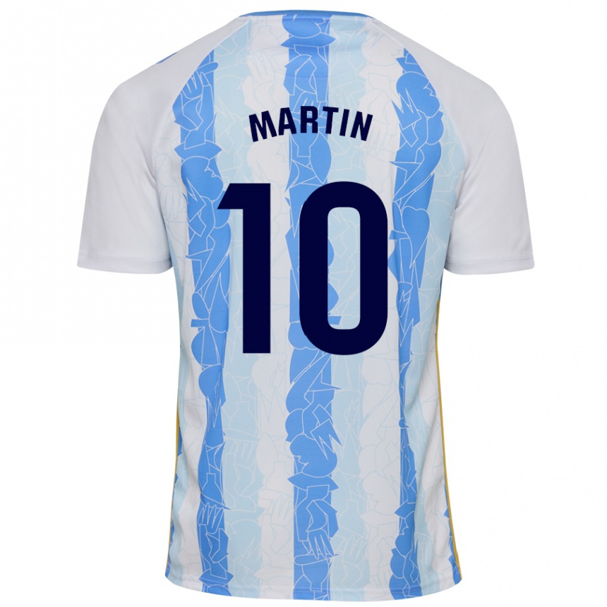 Niño Fútbol Camiseta Jesús Martín #10 Blanco Azul 1ª Equipación 2024/25