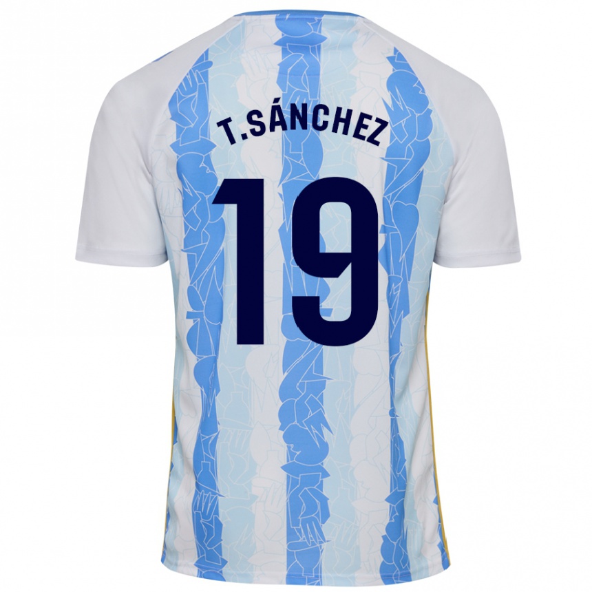 Niño Fútbol Camiseta Toni Sánchez #19 Blanco Azul 1ª Equipación 2024/25