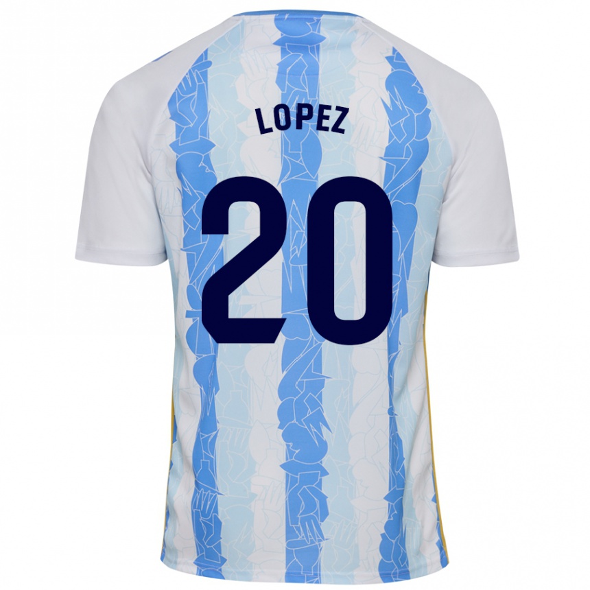 Niño Fútbol Camiseta Adri López #20 Blanco Azul 1ª Equipación 2024/25