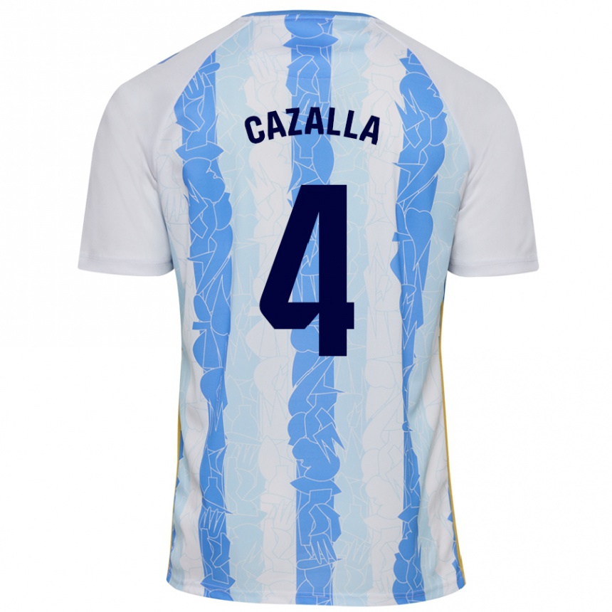 Niño Fútbol Camiseta Marta Cazalla #4 Blanco Azul 1ª Equipación 2024/25