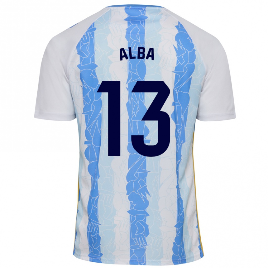 Niño Fútbol Camiseta Alba #13 Blanco Azul 1ª Equipación 2024/25