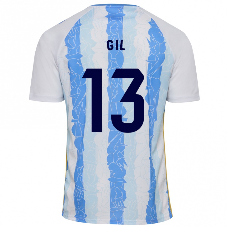 Niño Fútbol Camiseta Noelia Gil #13 Blanco Azul 1ª Equipación 2024/25