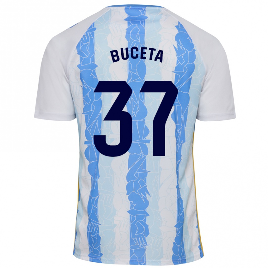 Niño Fútbol Camiseta Ana Buceta #37 Blanco Azul 1ª Equipación 2024/25