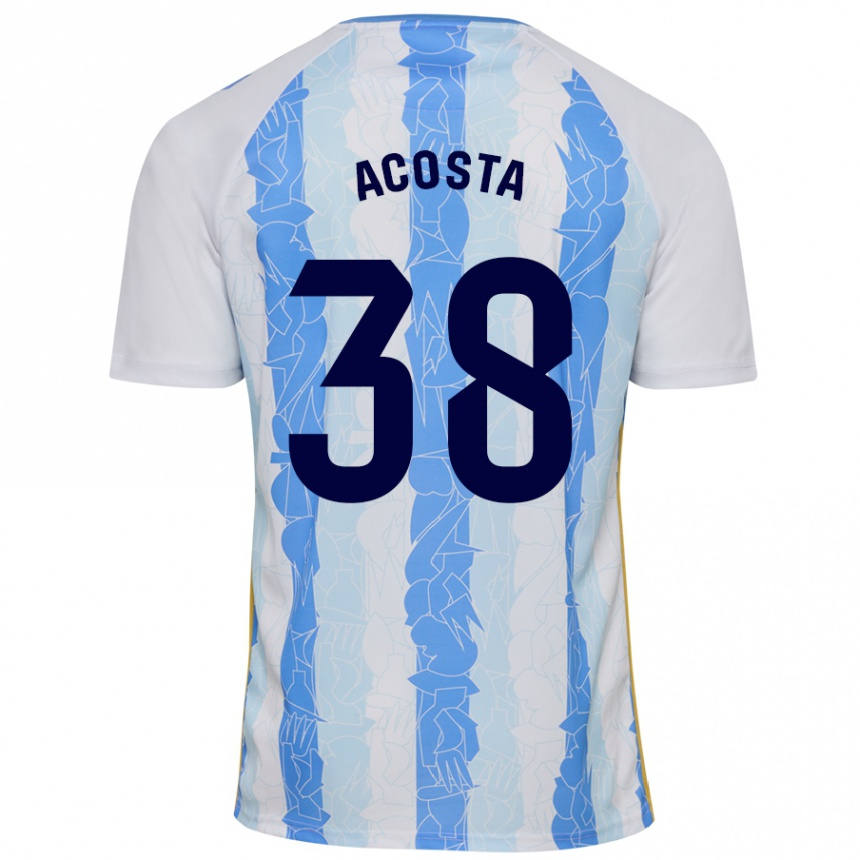 Niño Fútbol Camiseta Judith Acosta #38 Blanco Azul 1ª Equipación 2024/25