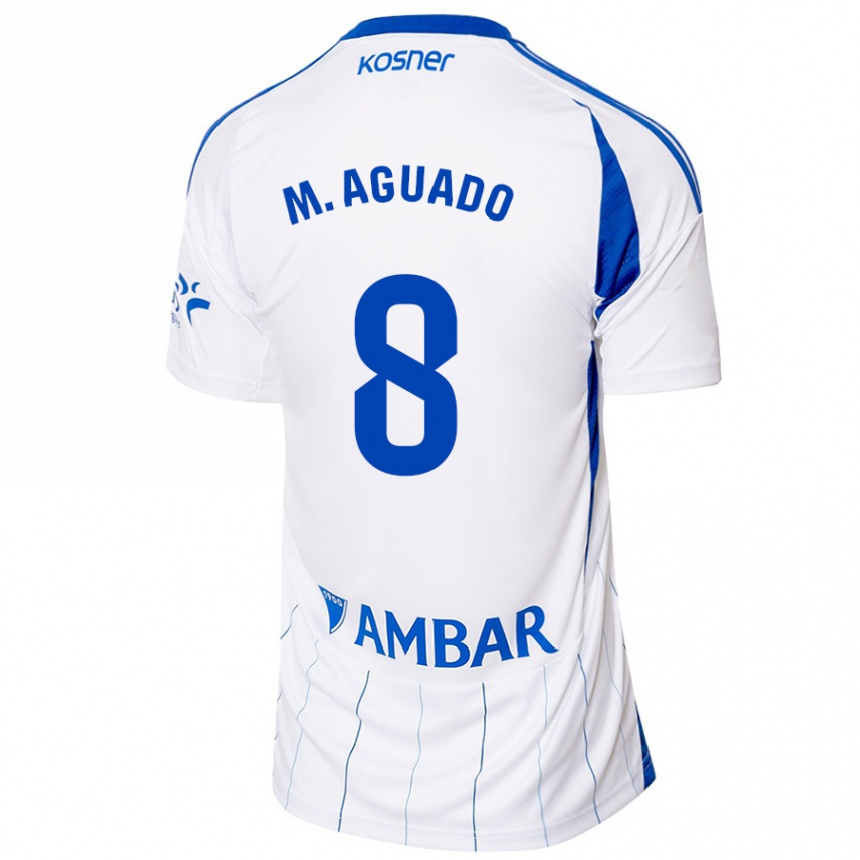 Niño Fútbol Camiseta Marc Aguado #8 Rojo Blanco 1ª Equipación 2024/25