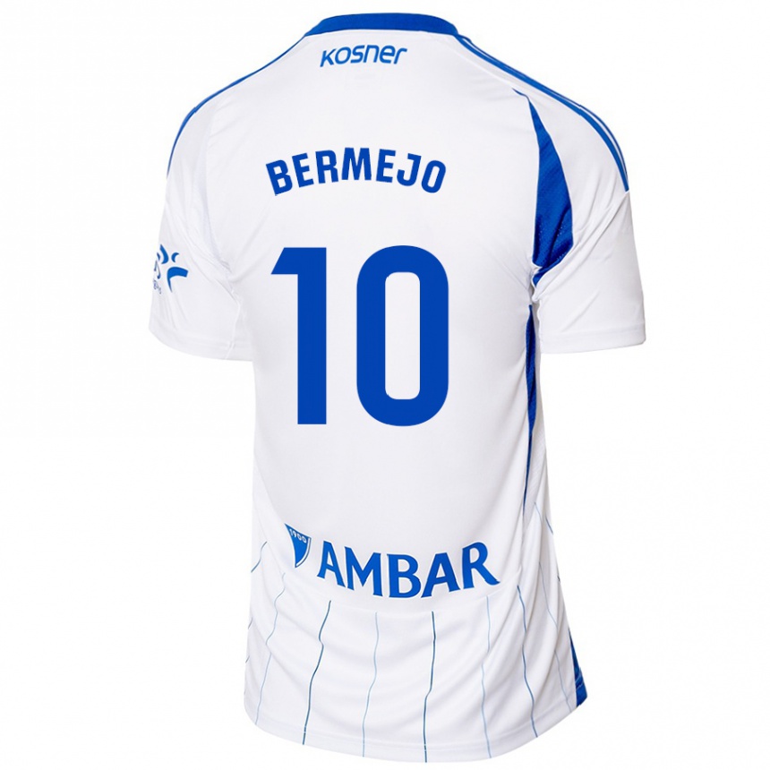 Niño Fútbol Camiseta Sergio Bermejo #10 Rojo Blanco 1ª Equipación 2024/25