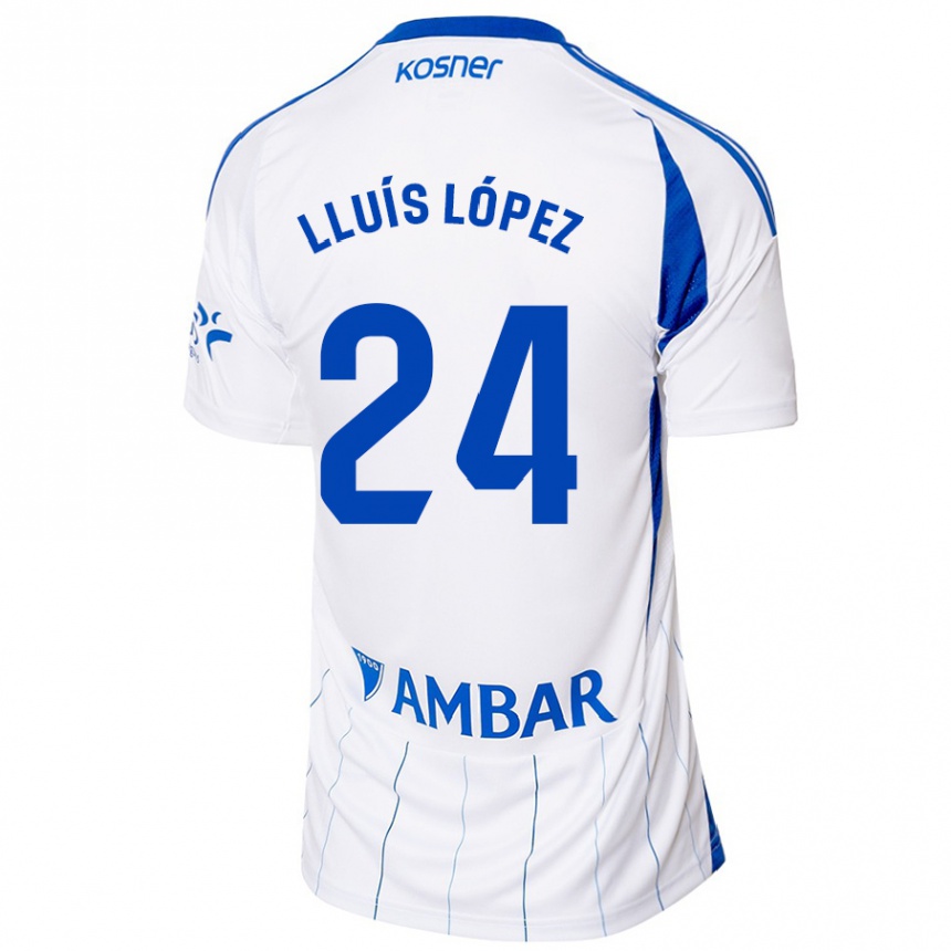 Niño Fútbol Camiseta Lluís López #24 Rojo Blanco 1ª Equipación 2024/25