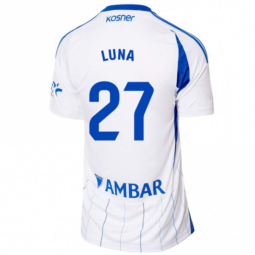 Niño Fútbol Camiseta Marcos Luna #27 Rojo Blanco 1ª Equipación 2024/25