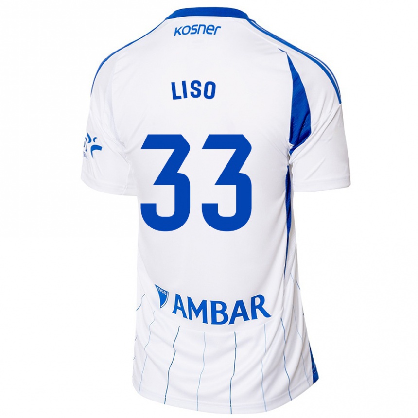 Niño Fútbol Camiseta Adrián Liso #33 Rojo Blanco 1ª Equipación 2024/25