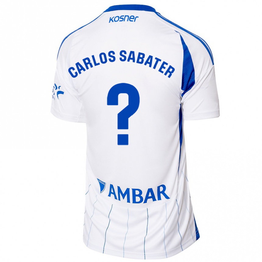 Niño Fútbol Camiseta Juan Carlos Sabater #0 Rojo Blanco 1ª Equipación 2024/25