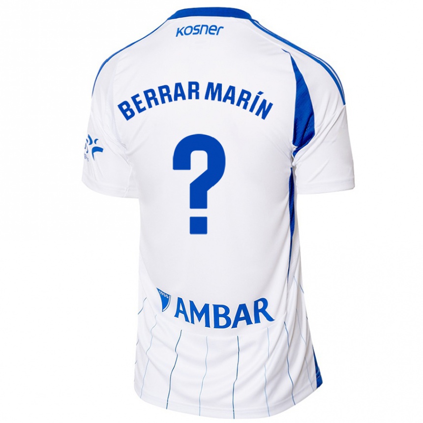 Niño Fútbol Camiseta Sergio Berrar Marín #0 Rojo Blanco 1ª Equipación 2024/25