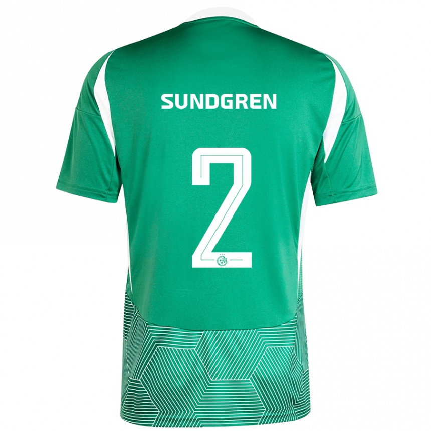 Niño Fútbol Camiseta Daniel Sundgren #2 Verde Blanco 1ª Equipación 2024/25