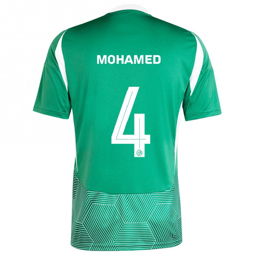 Niño Fútbol Camiseta Ali Mohamed #4 Verde Blanco 1ª Equipación 2024/25