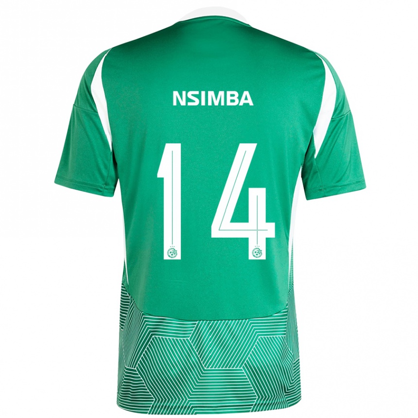 Niño Fútbol Camiseta Vital Nsimba #14 Verde Blanco 1ª Equipación 2024/25