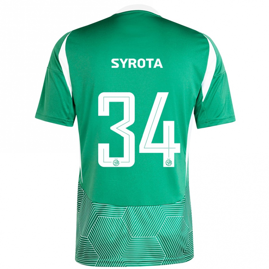 Niño Fútbol Camiseta Oleksandr Syrota #34 Verde Blanco 1ª Equipación 2024/25