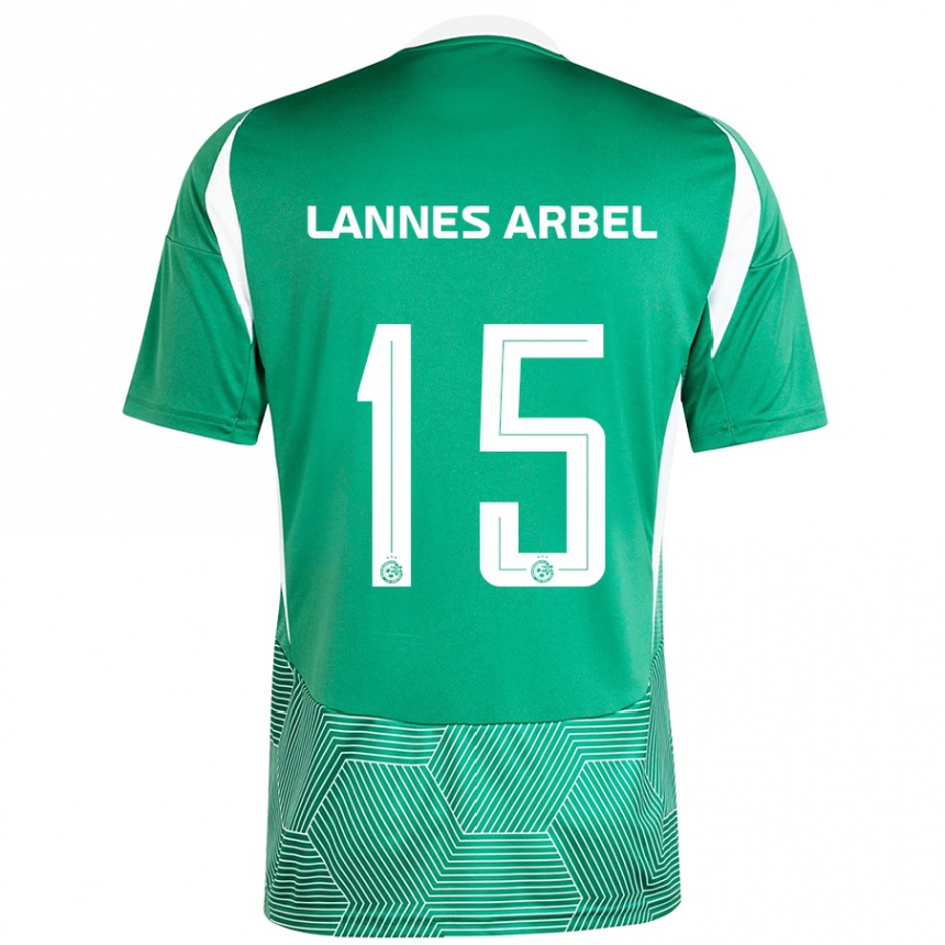 Niño Fútbol Camiseta Tomer Lannes Arbel #15 Verde Blanco 1ª Equipación 2024/25