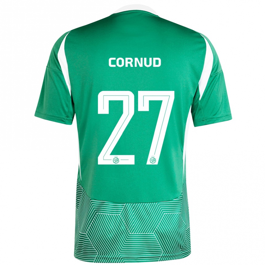 Niño Fútbol Camiseta Pierre Cornud #27 Verde Blanco 1ª Equipación 2024/25