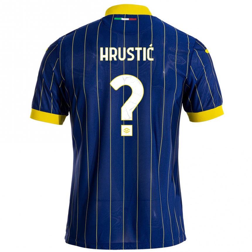 Niño Fútbol Camiseta Ajdin Hrustić #0 Azul Amarillo 1ª Equipación 2024/25