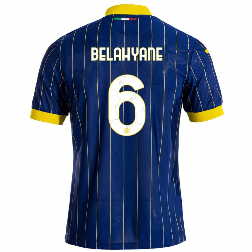 Niño Fútbol Camiseta Reda Belahyane #6 Azul Amarillo 1ª Equipación 2024/25