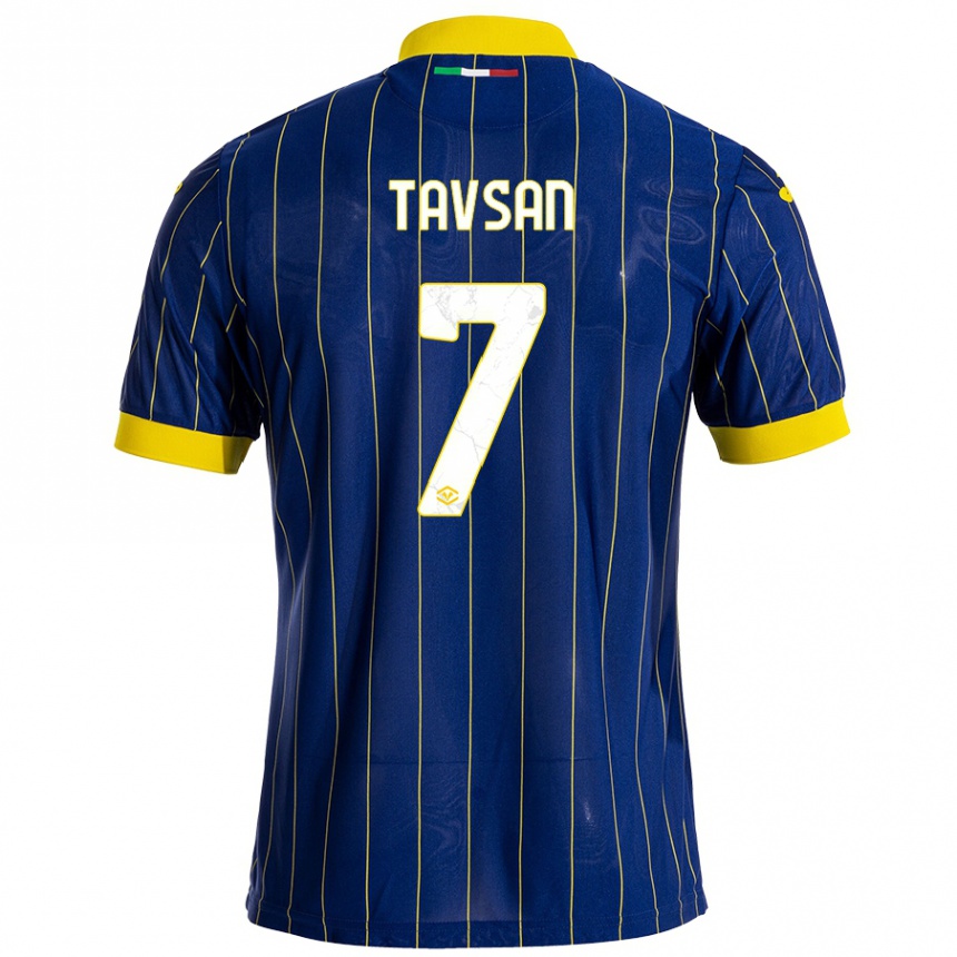 Niño Fútbol Camiseta Elayis Tavsan #7 Azul Amarillo 1ª Equipación 2024/25