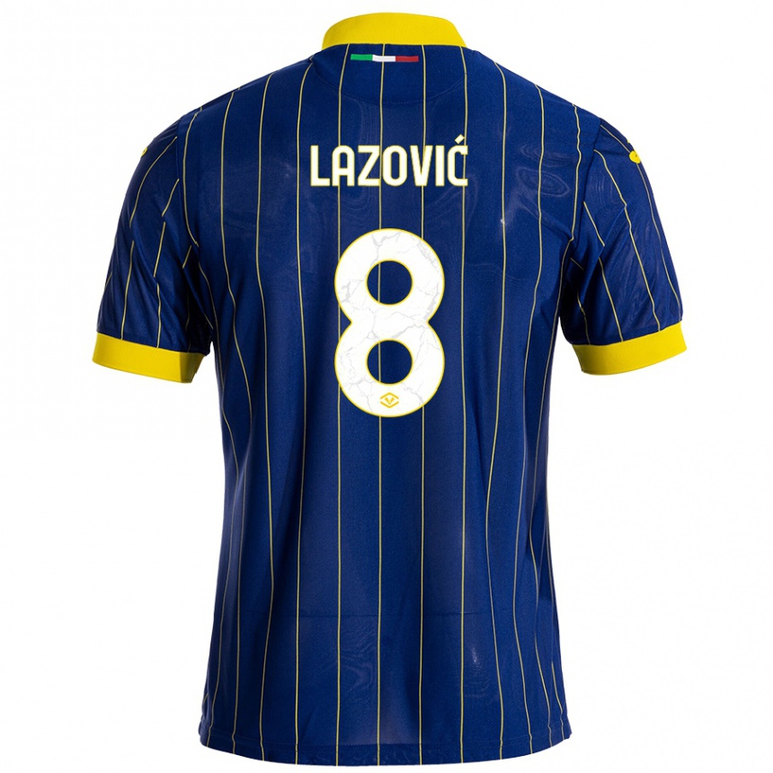 Niño Fútbol Camiseta Darko Lazović #8 Azul Amarillo 1ª Equipación 2024/25