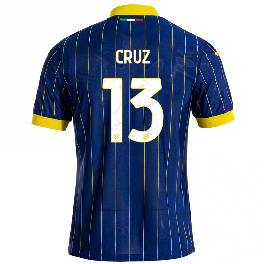 Niño Fútbol Camiseta Juan Manuel Cruz #13 Azul Amarillo 1ª Equipación 2024/25