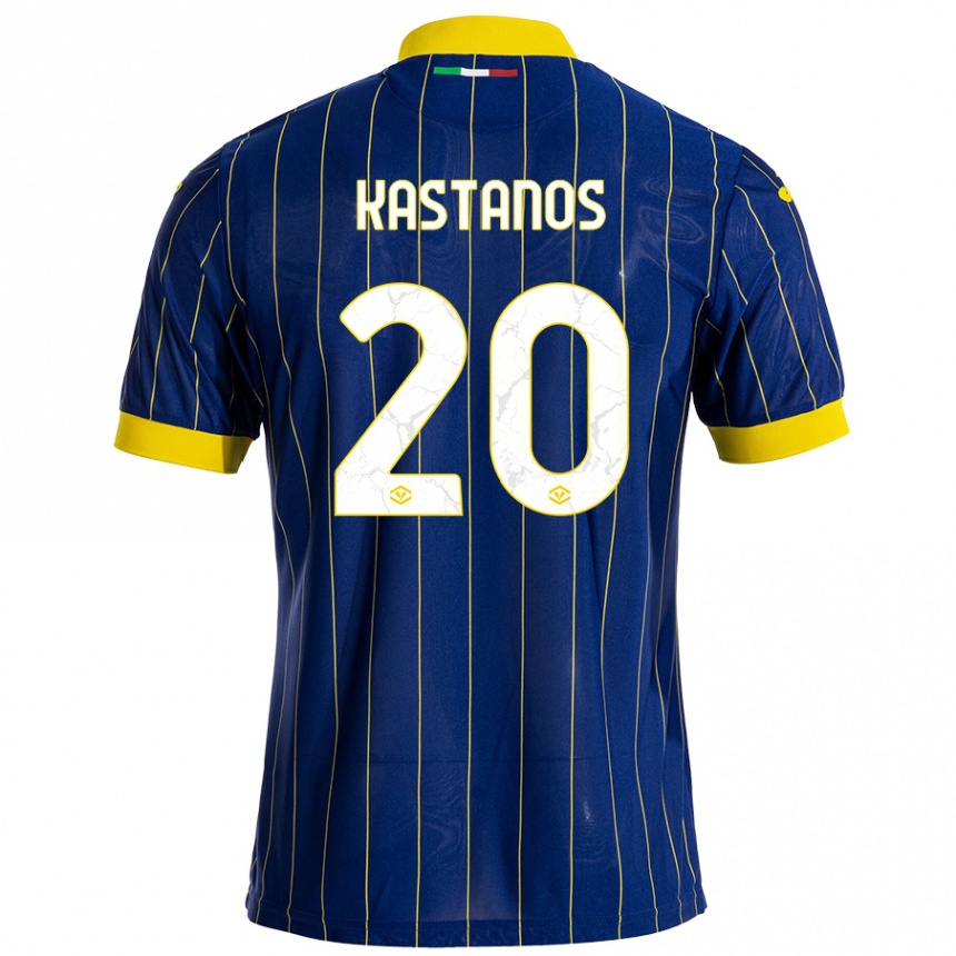 Niño Fútbol Camiseta Grigoris Kastanos #20 Azul Amarillo 1ª Equipación 2024/25