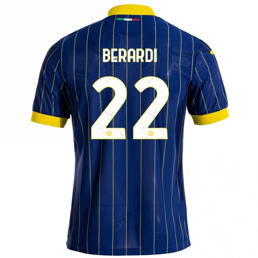 Niño Fútbol Camiseta Alessandro Berardi #22 Azul Amarillo 1ª Equipación 2024/25