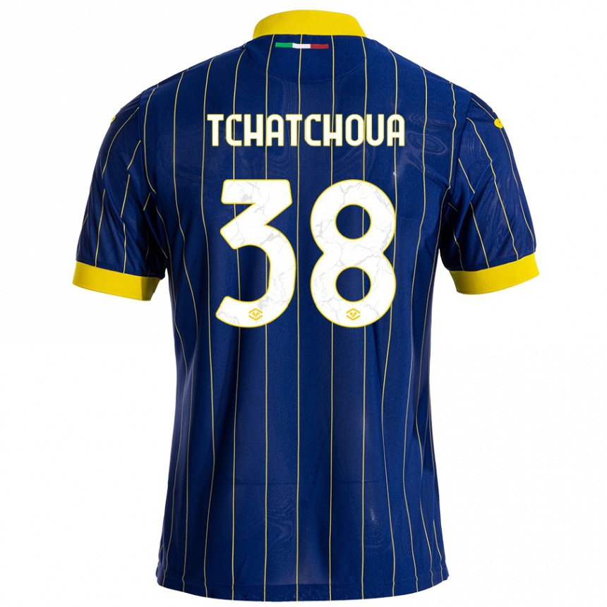 Niño Fútbol Camiseta Jackson Tchatchoua #38 Azul Amarillo 1ª Equipación 2024/25