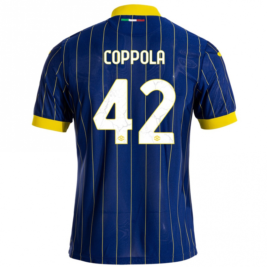 Niño Fútbol Camiseta Diego Coppola #42 Azul Amarillo 1ª Equipación 2024/25