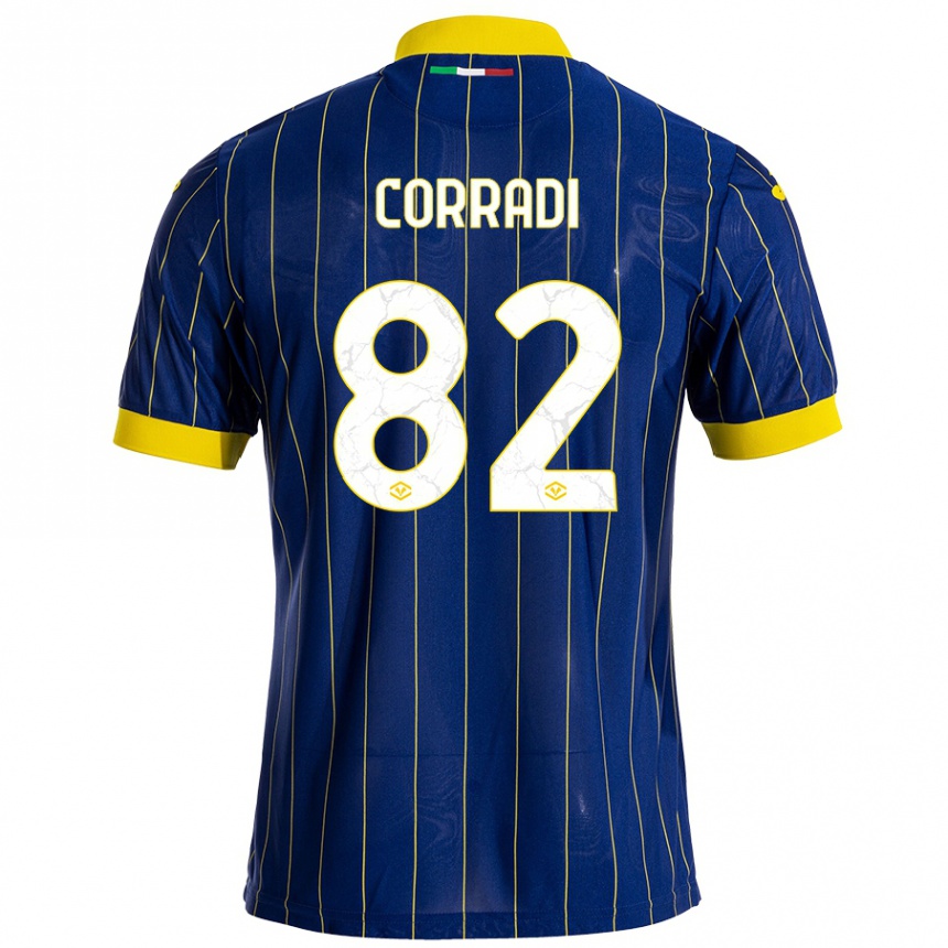 Niño Fútbol Camiseta Christian Corradi #82 Azul Amarillo 1ª Equipación 2024/25