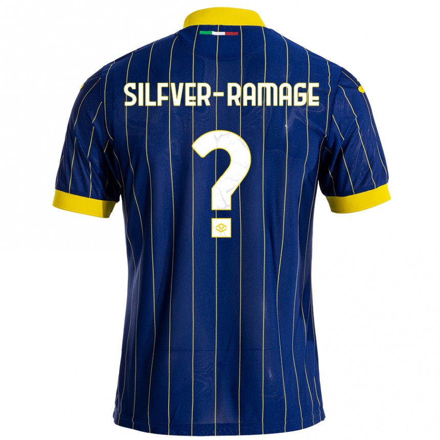 Niño Fútbol Camiseta William Silfver-Ramage #0 Azul Amarillo 1ª Equipación 2024/25