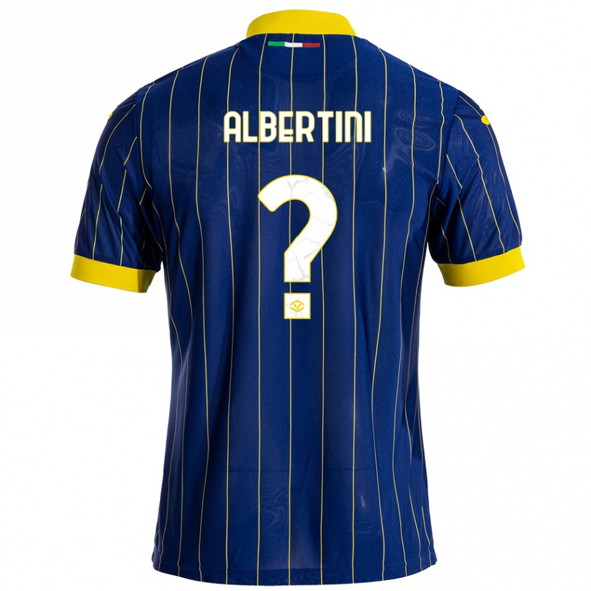 Niño Fútbol Camiseta Francesco Albertini #0 Azul Amarillo 1ª Equipación 2024/25