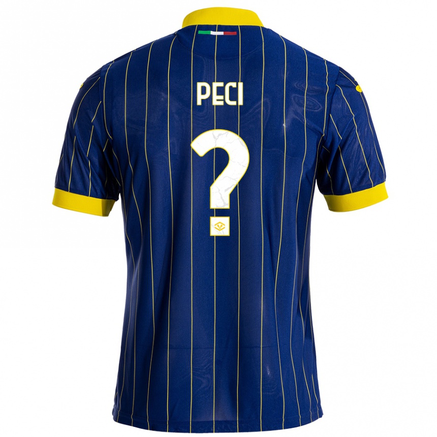 Niño Fútbol Camiseta Jurgen Peci #0 Azul Amarillo 1ª Equipación 2024/25